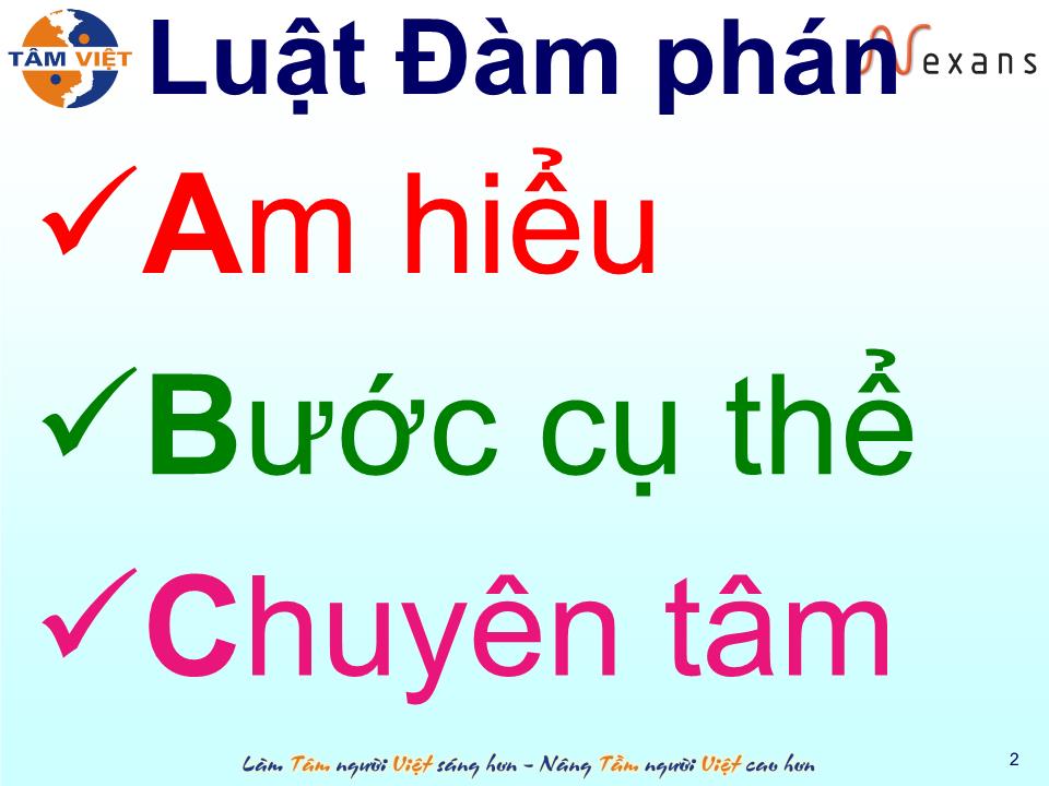 Bài giảng Kỹ năng đàm phán (Mới) trang 2