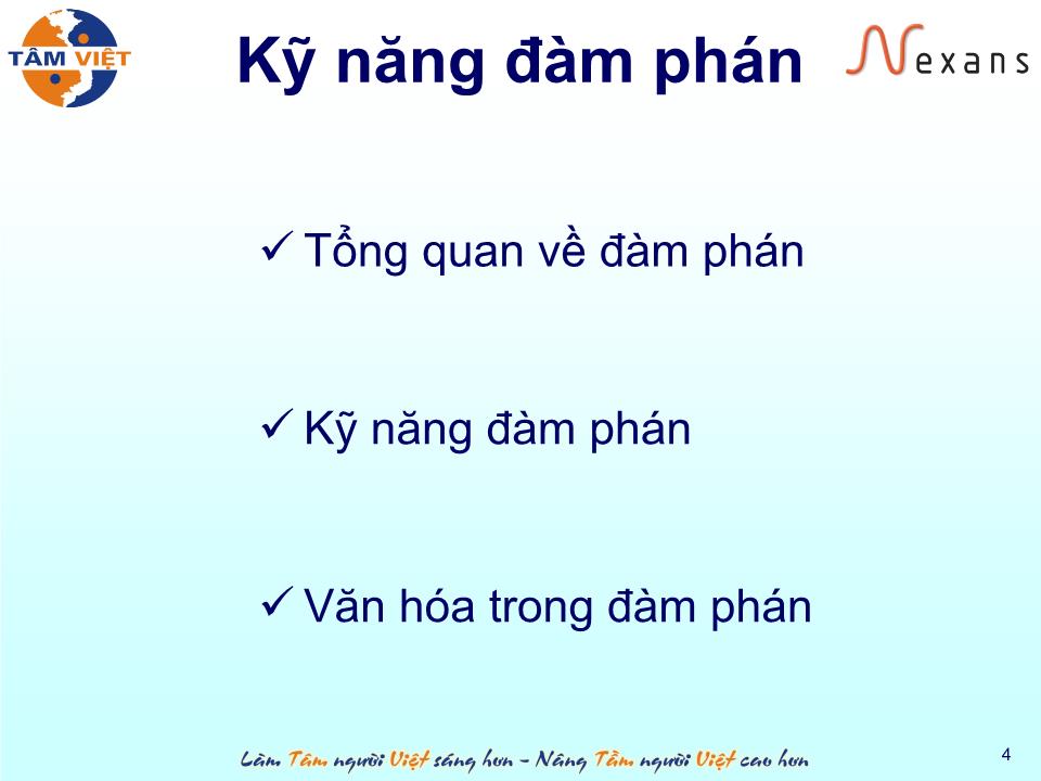 Bài giảng Kỹ năng đàm phán (Mới) trang 4