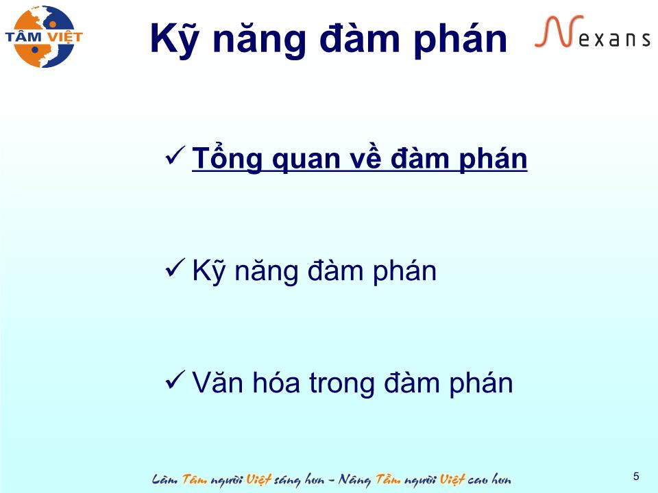 Bài giảng Kỹ năng đàm phán (Mới) trang 5