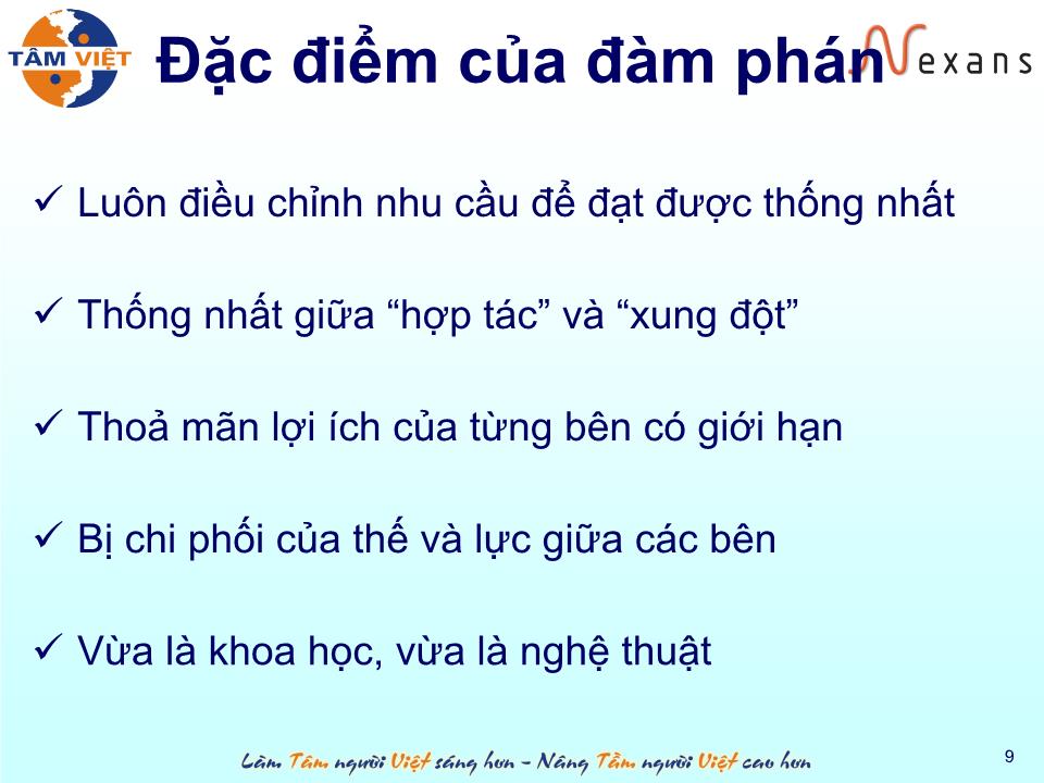 Bài giảng Kỹ năng đàm phán (Mới) trang 9