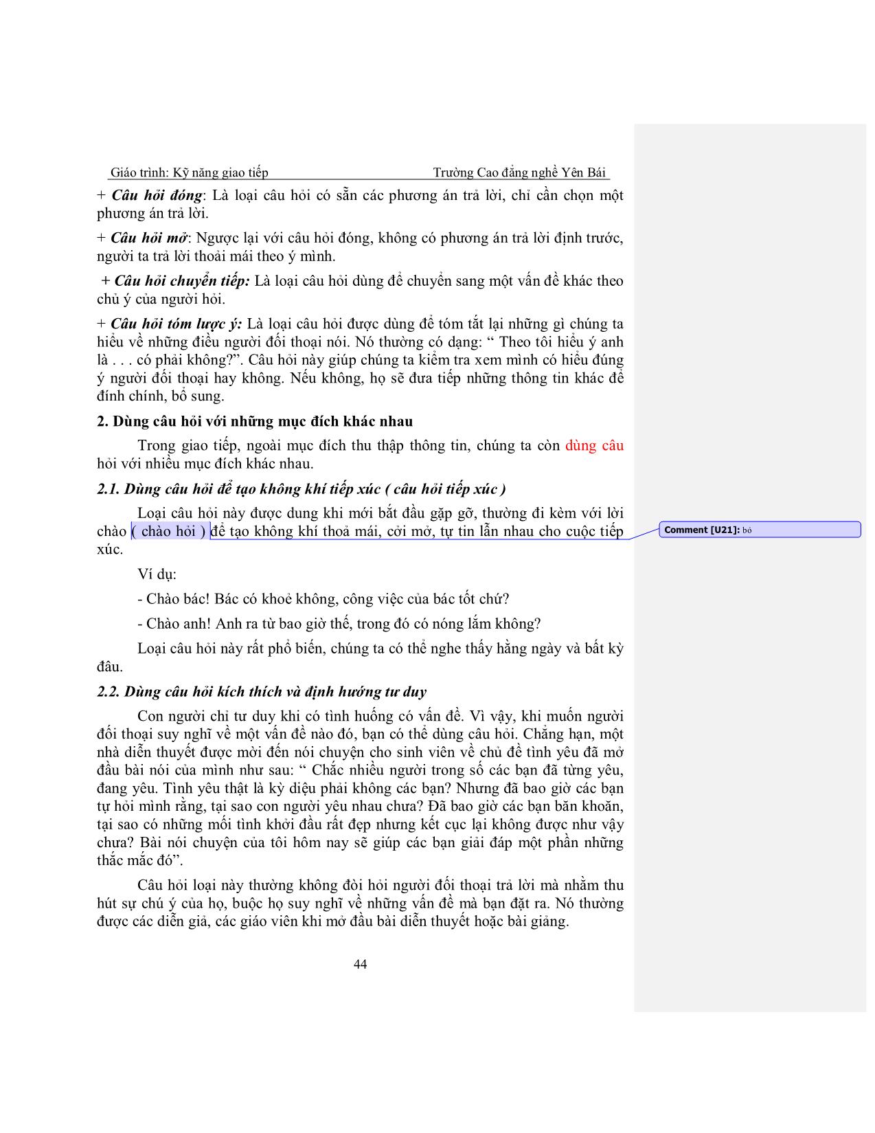 Giáo trình Kỹ năng giao tiếp (Phần 2) trang 10