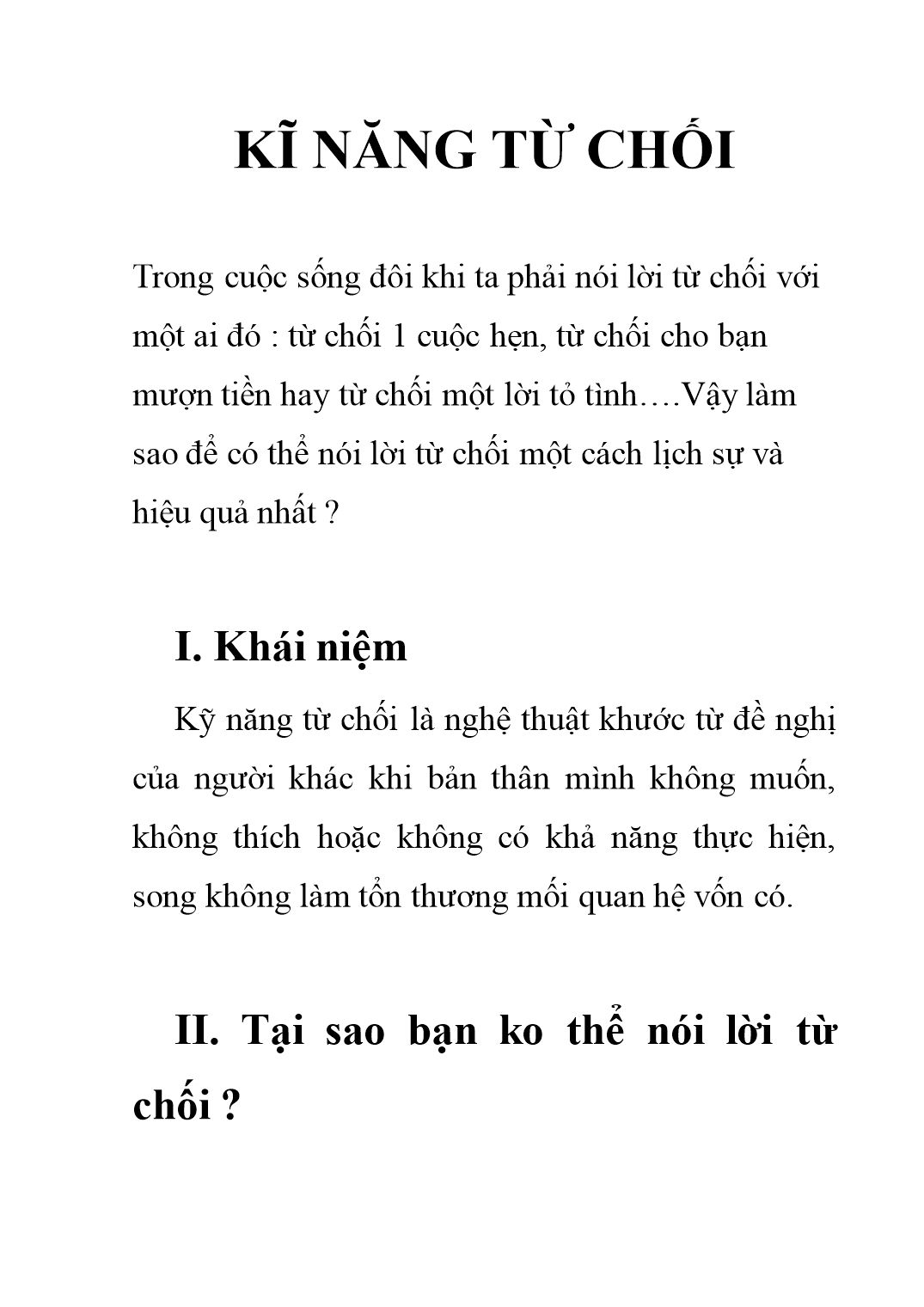 Bài giảng Kĩ năng từ chối trang 1