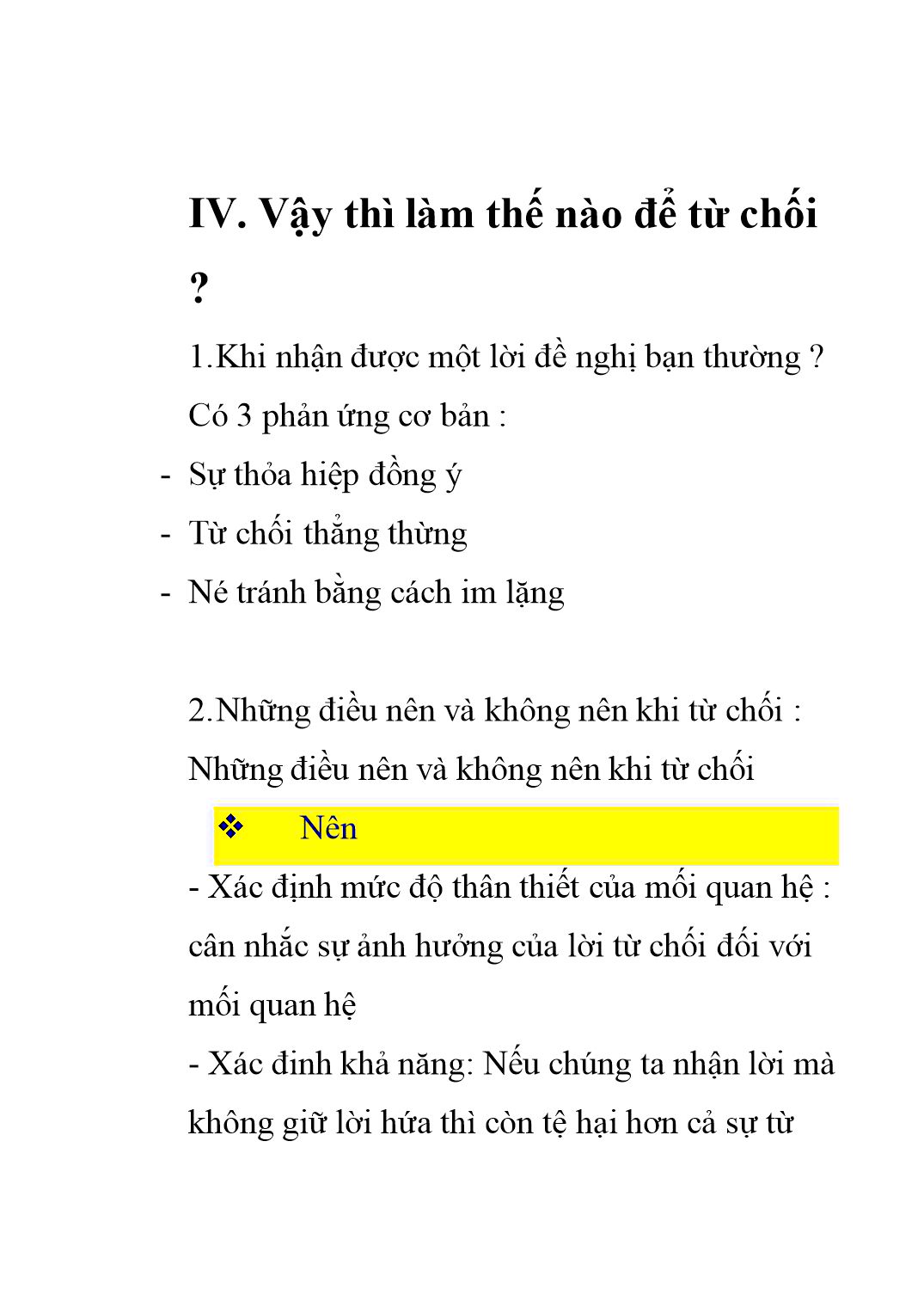 Bài giảng Kĩ năng từ chối trang 5