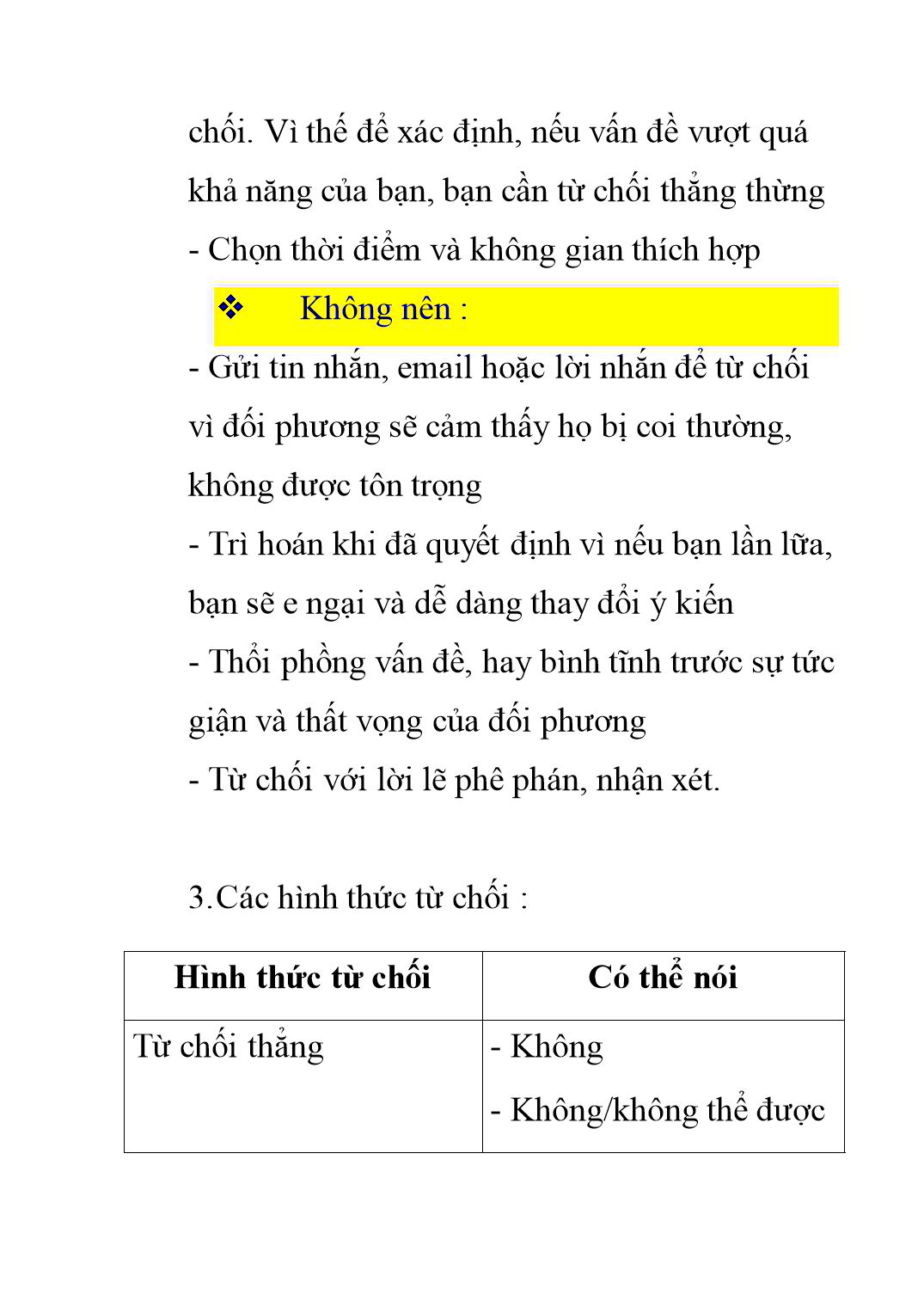 Bài giảng Kĩ năng từ chối trang 6