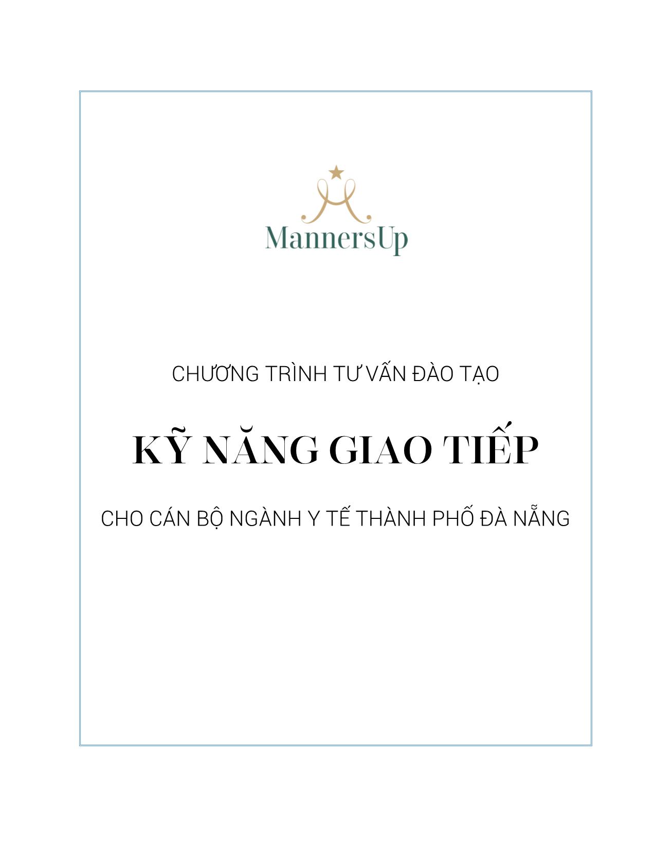 Giáo trình môn học Kỹ năng giao tiếp trang 1