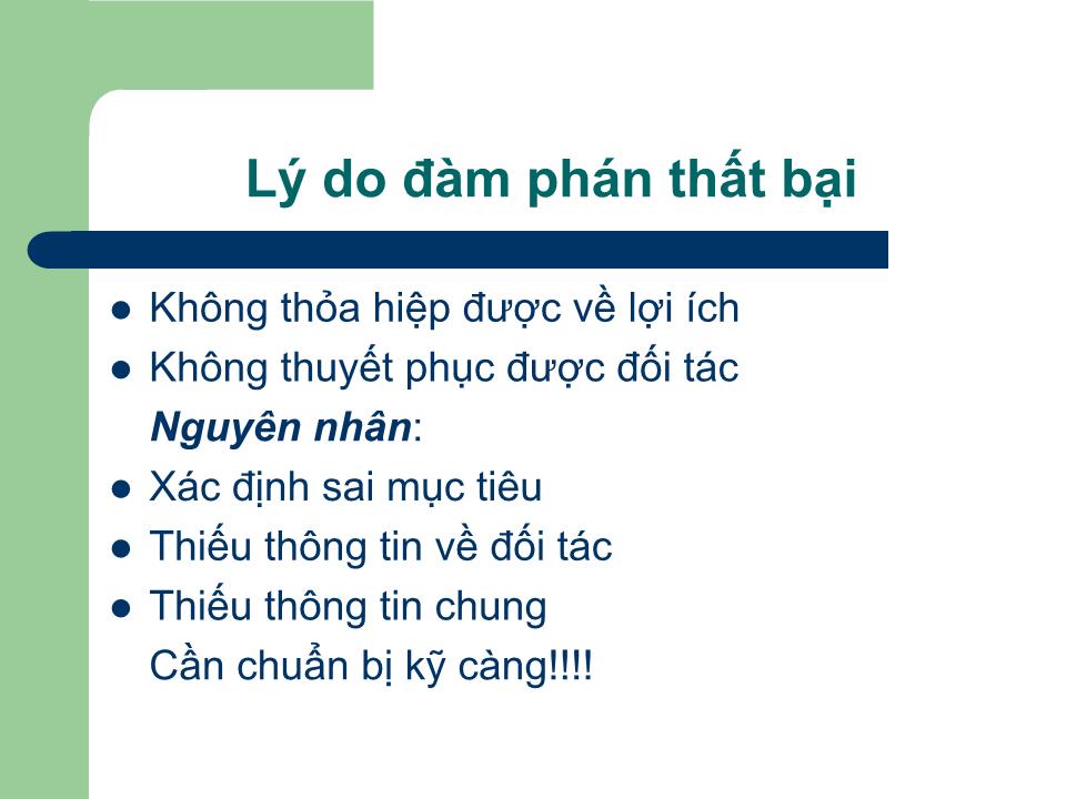 Bài giảng Kỹ năng đàm phán - Bài 2: Chuẩn bị đàm phán - Nguyễn Hoàng Ánh trang 2