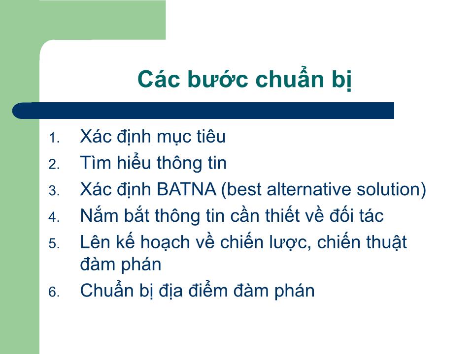 Bài giảng Kỹ năng đàm phán - Bài 2: Chuẩn bị đàm phán - Nguyễn Hoàng Ánh trang 3