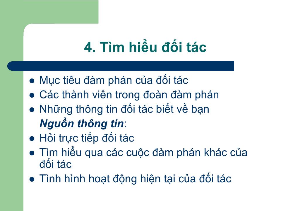 Bài giảng Kỹ năng đàm phán - Bài 2: Chuẩn bị đàm phán - Nguyễn Hoàng Ánh trang 8