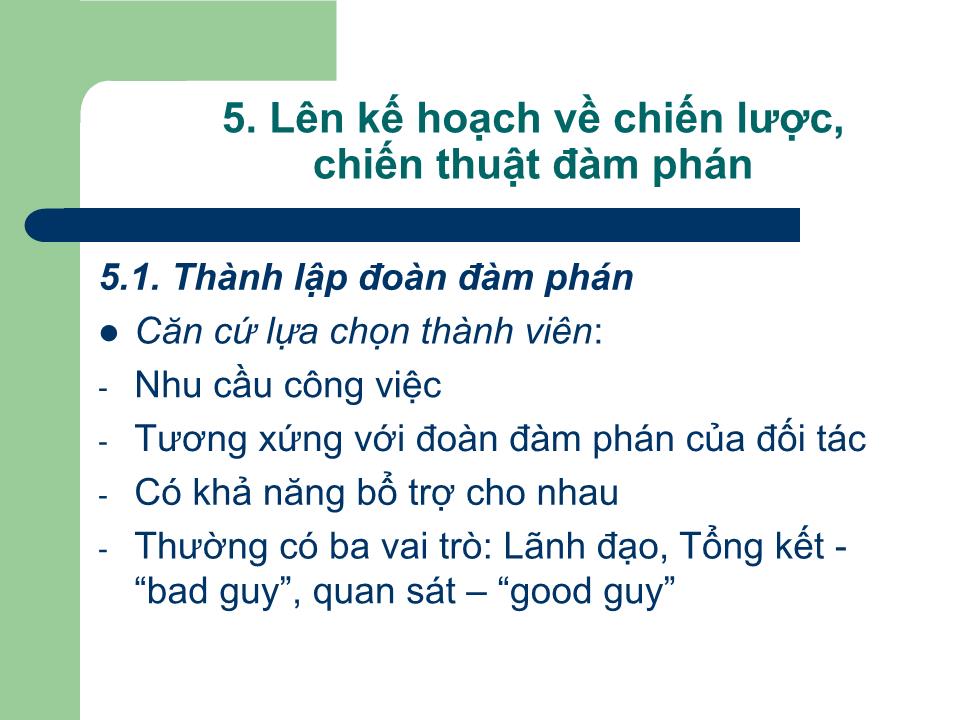 Bài giảng Kỹ năng đàm phán - Bài 2: Chuẩn bị đàm phán - Nguyễn Hoàng Ánh trang 9