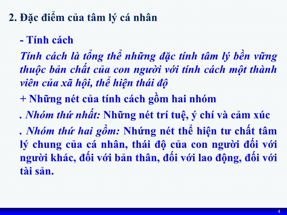 Bài giảng Kỹ năng đàm phán - Chương 2: Tâm lý và văn hóa trong đàm phán kinh doanh trang 4