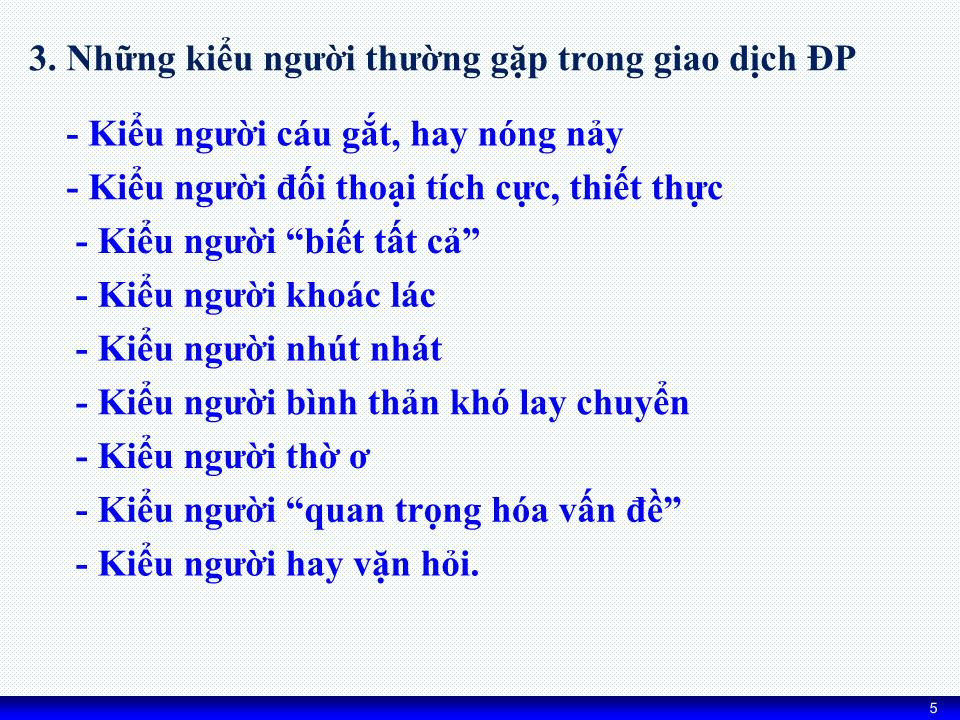 Bài giảng Kỹ năng đàm phán - Chương 2: Tâm lý và văn hóa trong đàm phán kinh doanh trang 5