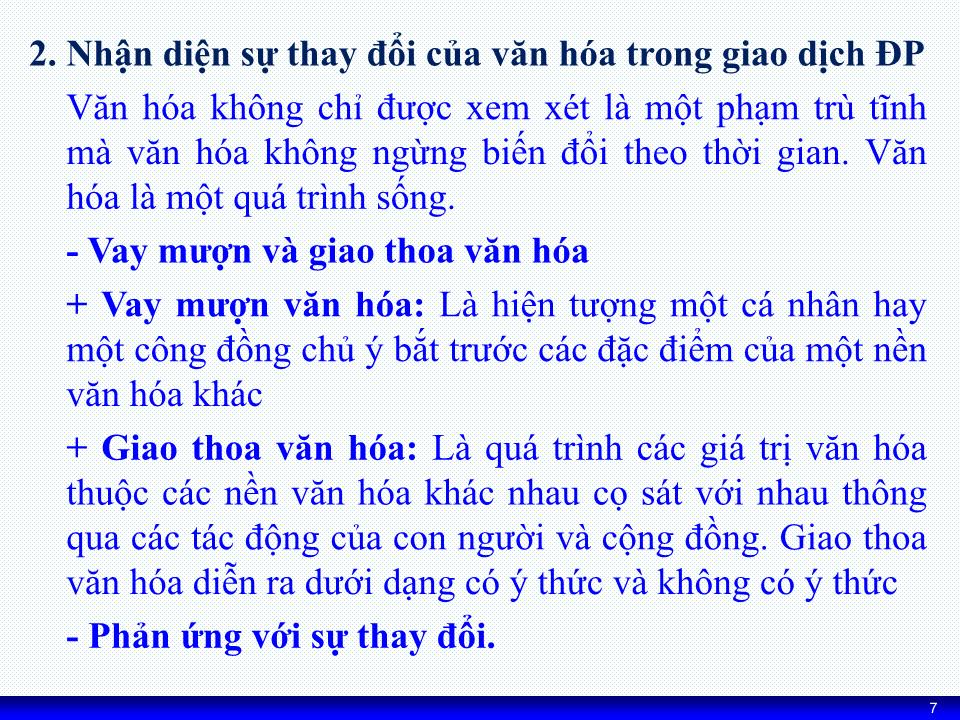 Bài giảng Kỹ năng đàm phán - Chương 2: Tâm lý và văn hóa trong đàm phán kinh doanh trang 7