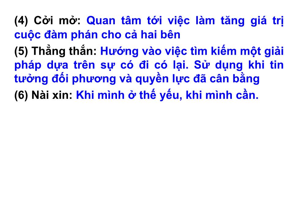 Bài giảng Kỹ năng đàm phán - Chương 3: Chiến lược, chiến thuật và kỹ thuật đàm phán trang 7