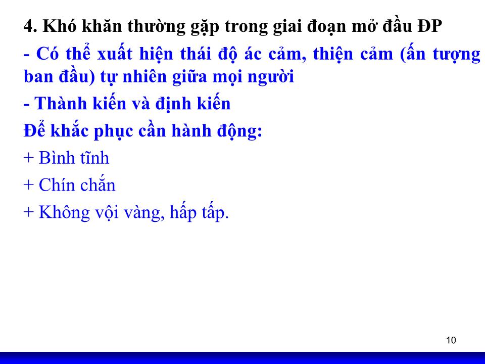 Bài giảng Kỹ năng đàm phán - Chương 5: Tổ chức đàm phán thương mại trang 10