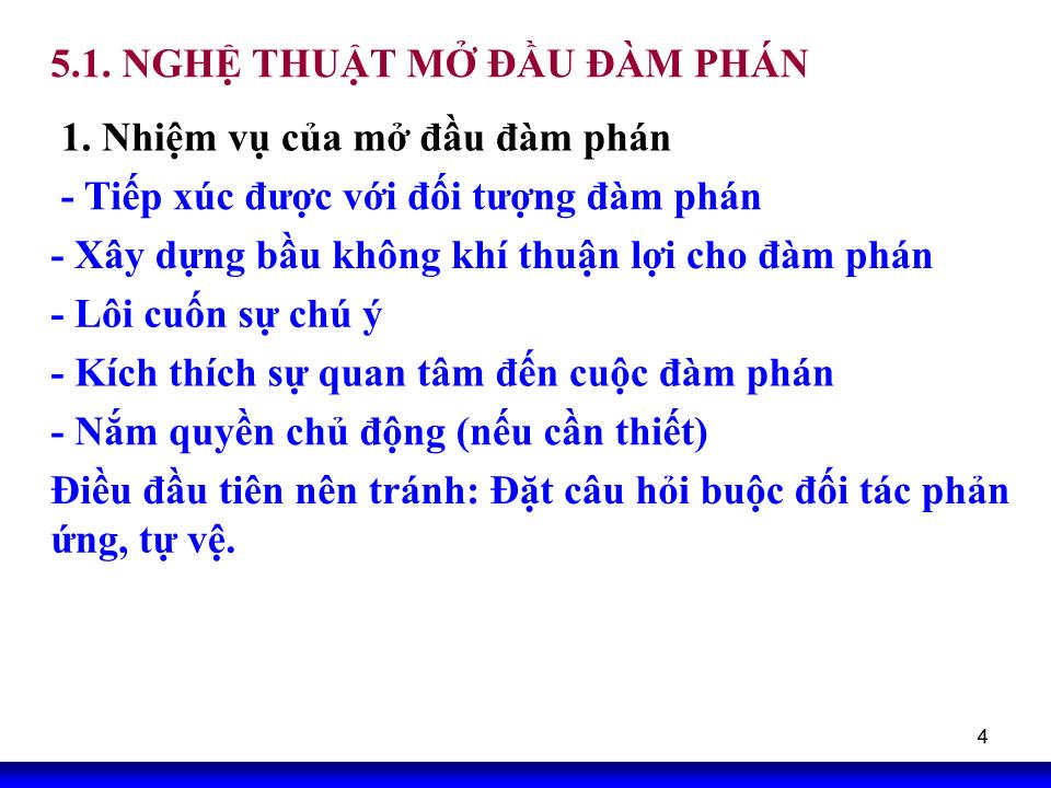 Bài giảng Kỹ năng đàm phán - Chương 5: Tổ chức đàm phán thương mại trang 4