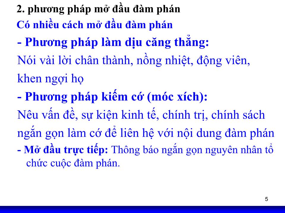 Bài giảng Kỹ năng đàm phán - Chương 5: Tổ chức đàm phán thương mại trang 5