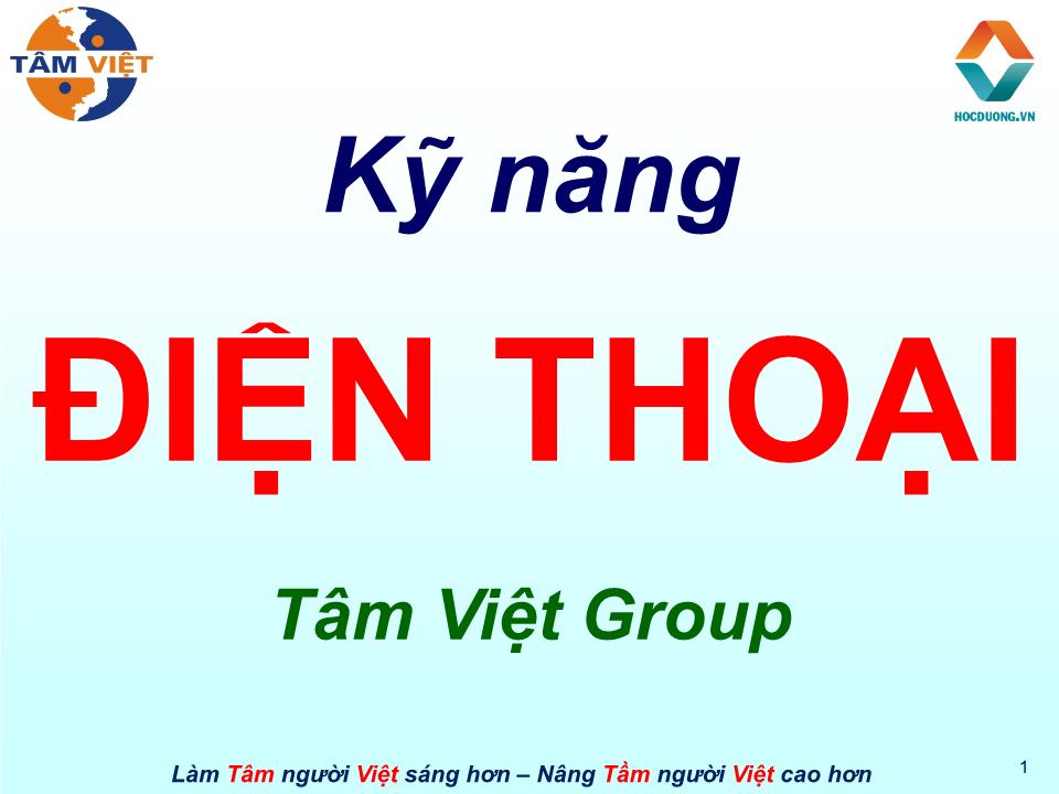 Bài giảng Kỹ năng điện thoại trang 1