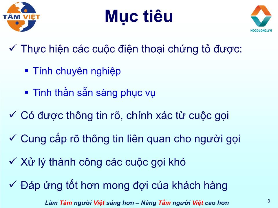 Bài giảng Kỹ năng điện thoại trang 3