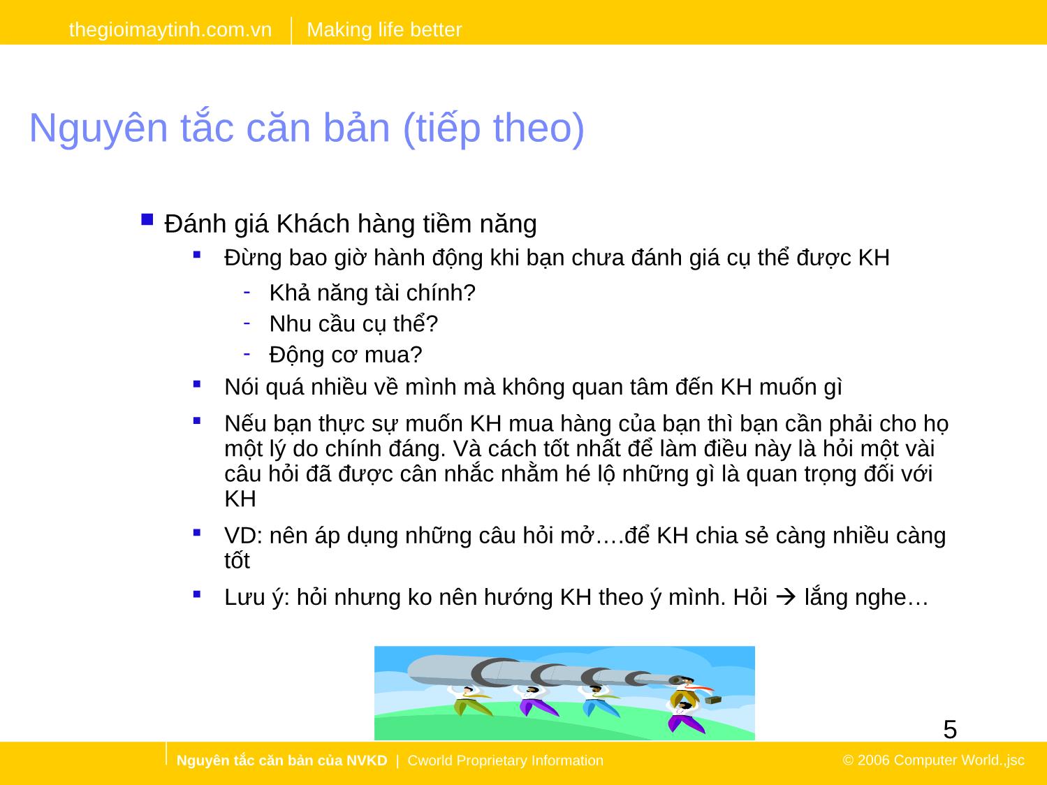 Bài giảng Nhân viên kinh doanh nguyên tắc căn bản trang 5