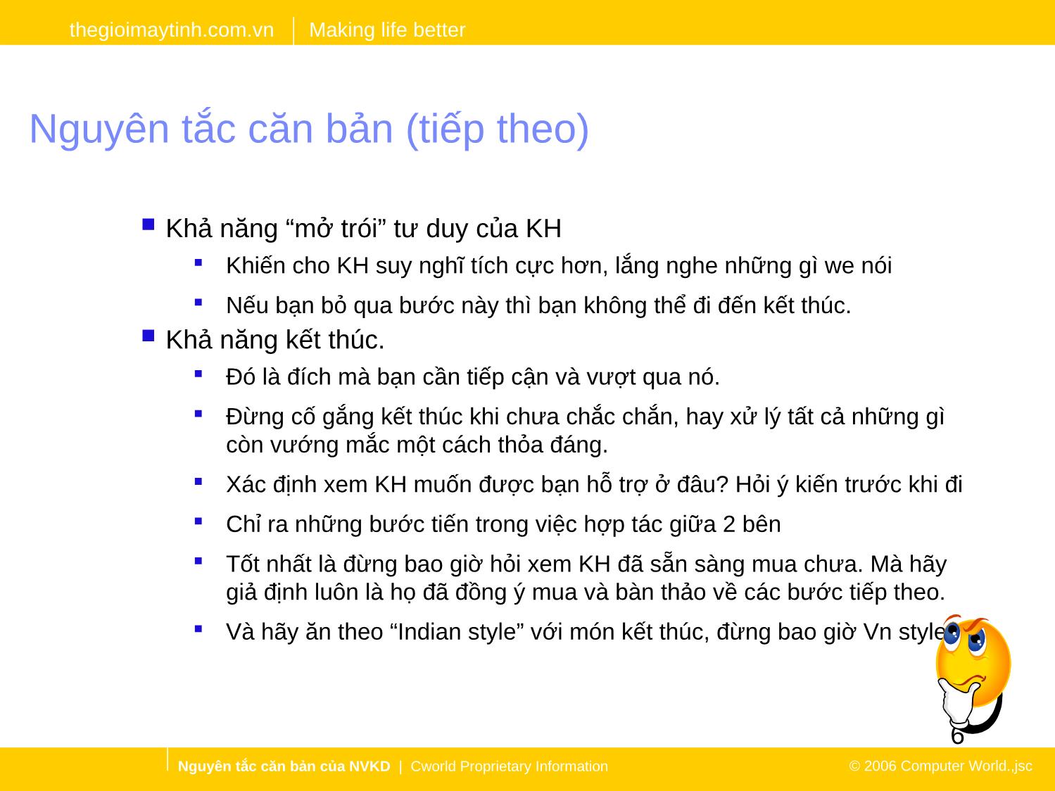 Bài giảng Nhân viên kinh doanh nguyên tắc căn bản trang 6