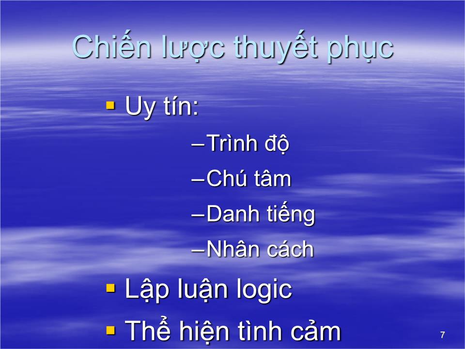 Bài giảng Kỹ năng thuyết phục (Mới) trang 7