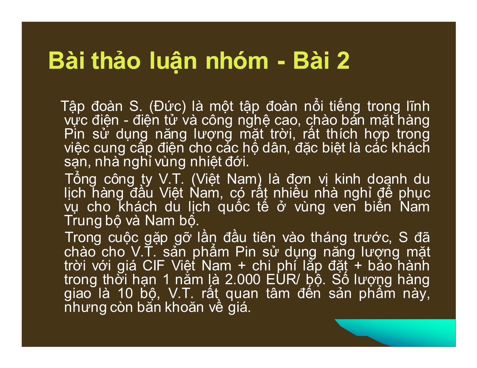 Bài tập môn Đàm phán trang 8