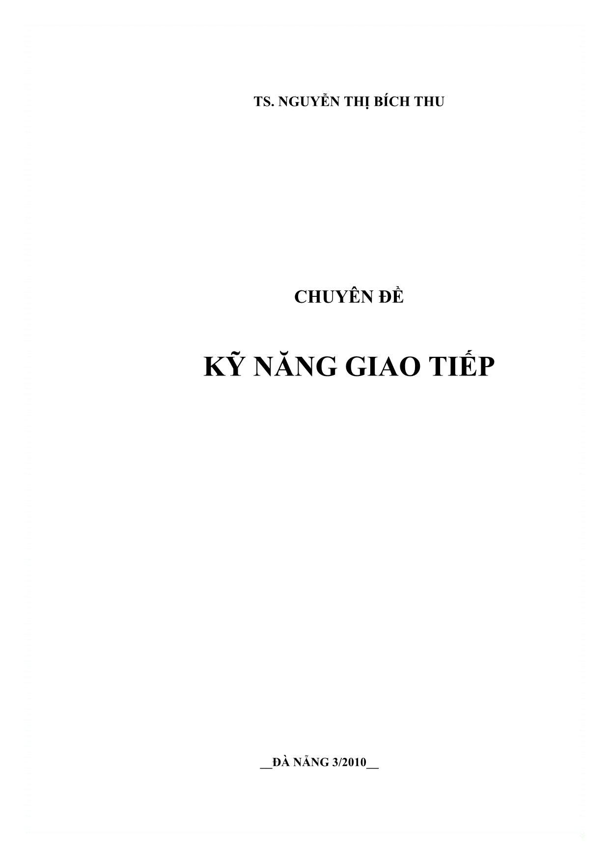 Giáo trình Kỹ năng giao tiếp (Bản hay) trang 1