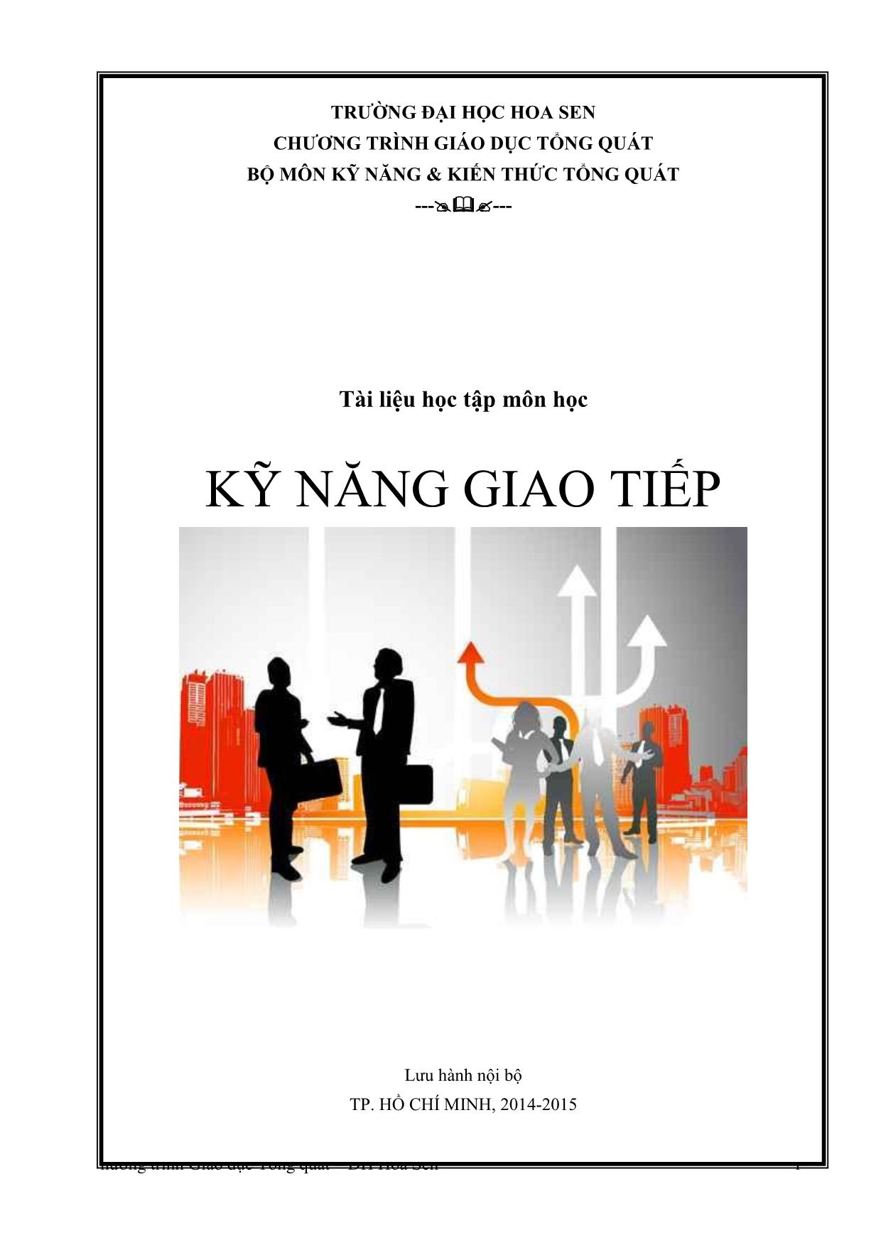 Giáo trình Kỹ năng giao tiếp (Bản đẹp) trang 1