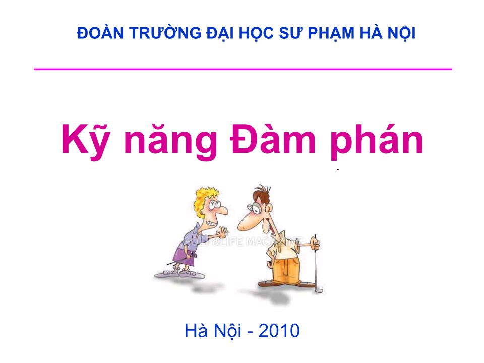 Bài giảng Kỹ năng đàm phán (Mới nhất) trang 1