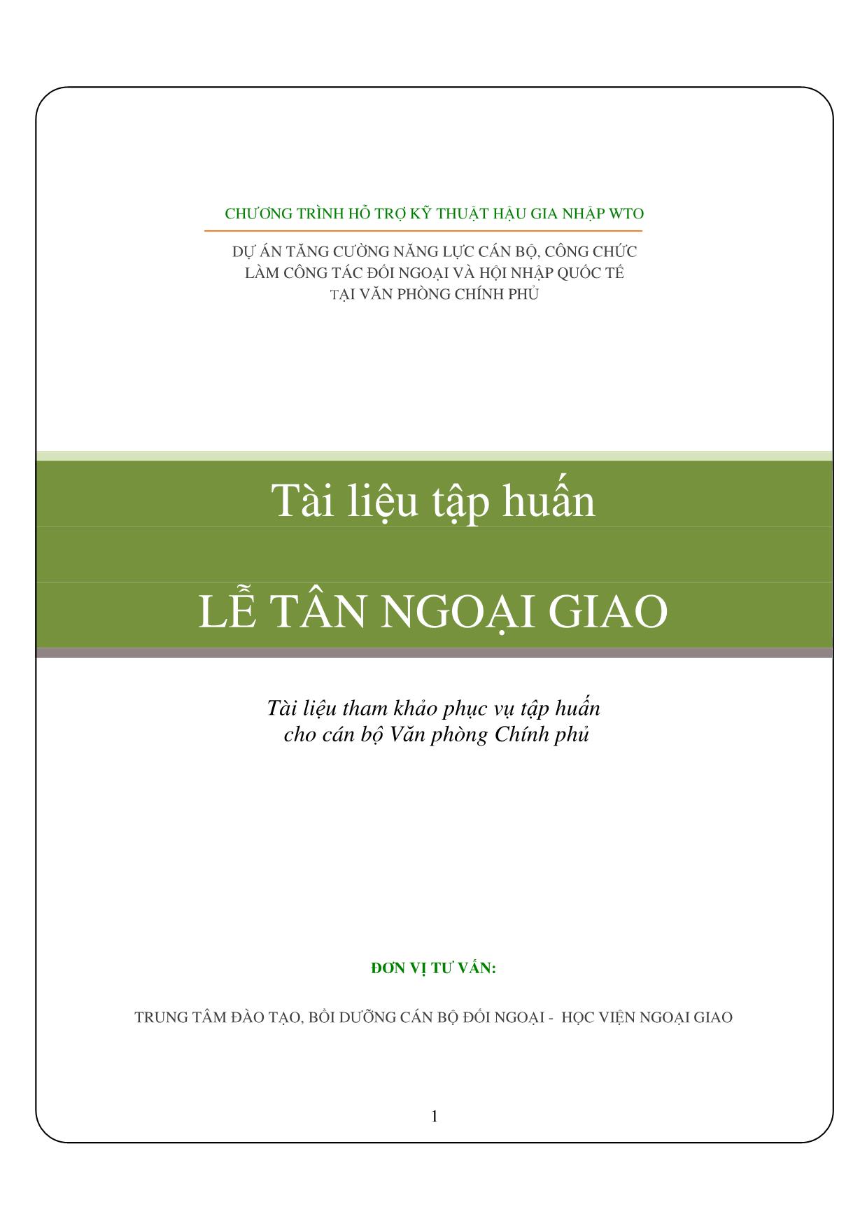 Tài liệu Lễ tân ngoại giao trang 1