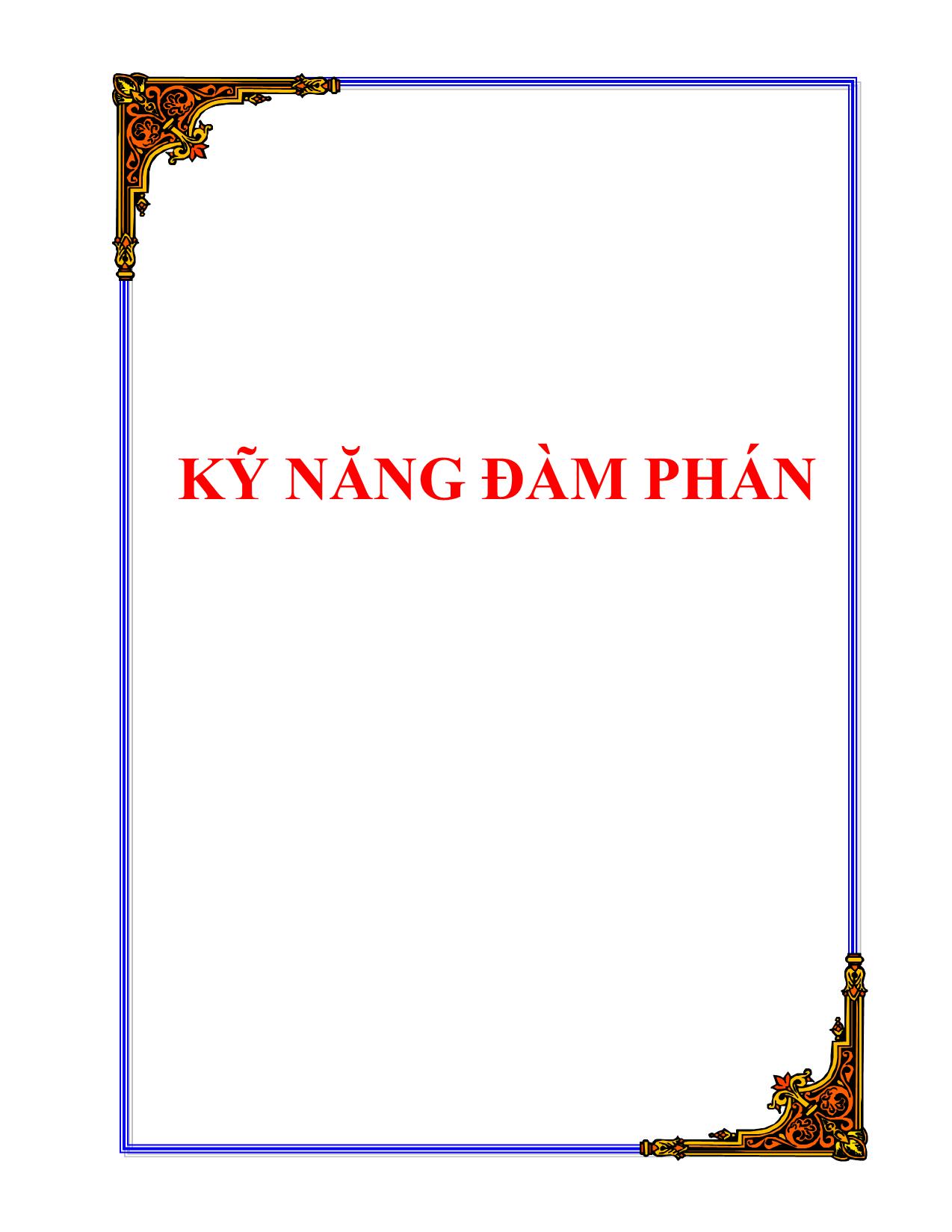 Giáo trình Kỹ năng đàm phán (Mới) trang 1