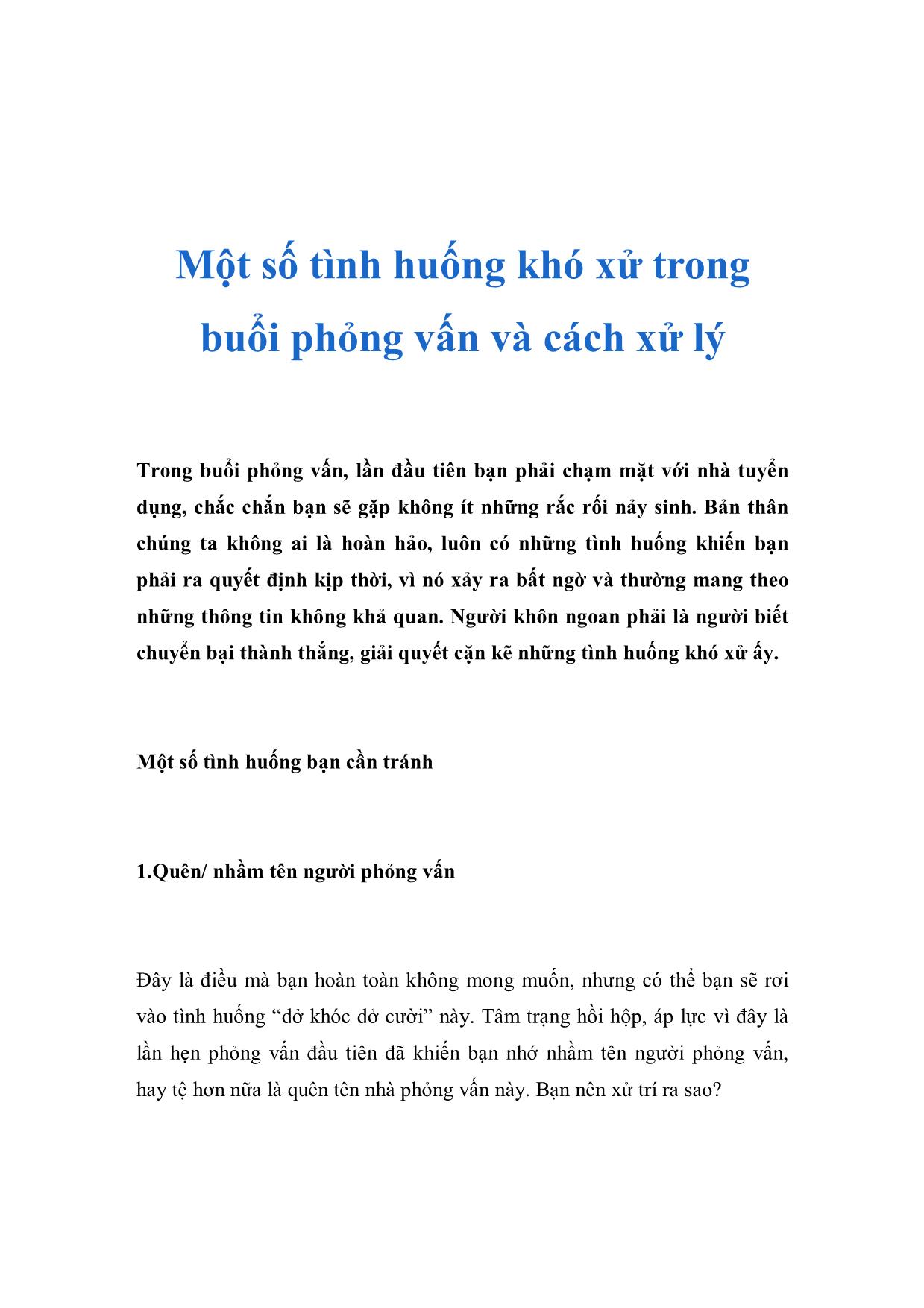 Ngôn ngữ cơ thể trong buổi phỏng vấn trang 7