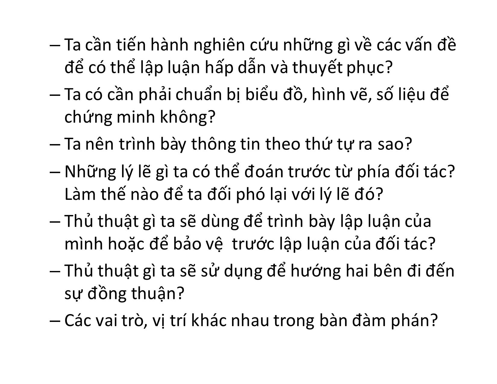 Bài giảng Hướng dẫn lập kế hoạch đàm phán kinh doanh trang 9