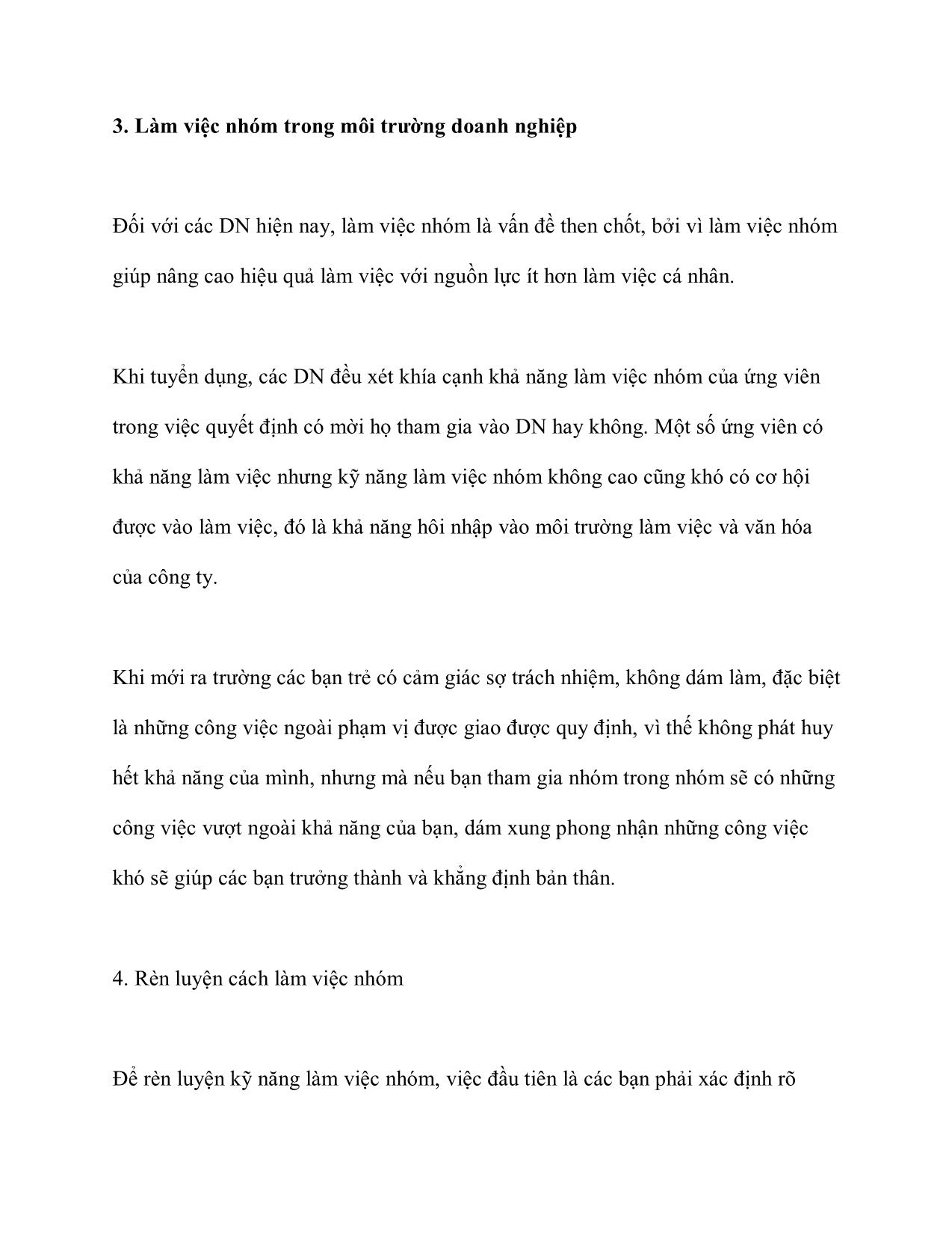 Tài liệu 4 nguyên tắc để có một nhóm hoàn hảo - Kỹ năng làm việc nhóm – Nền tảng cho tương lai trang 8