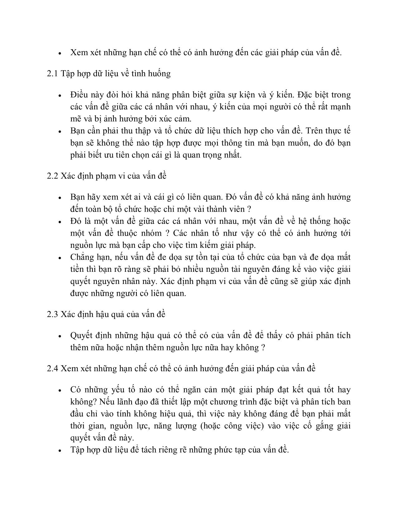 Kỹ năng ra quyết định cho lãnh đạo - Mô hình ra quyết định trang 3