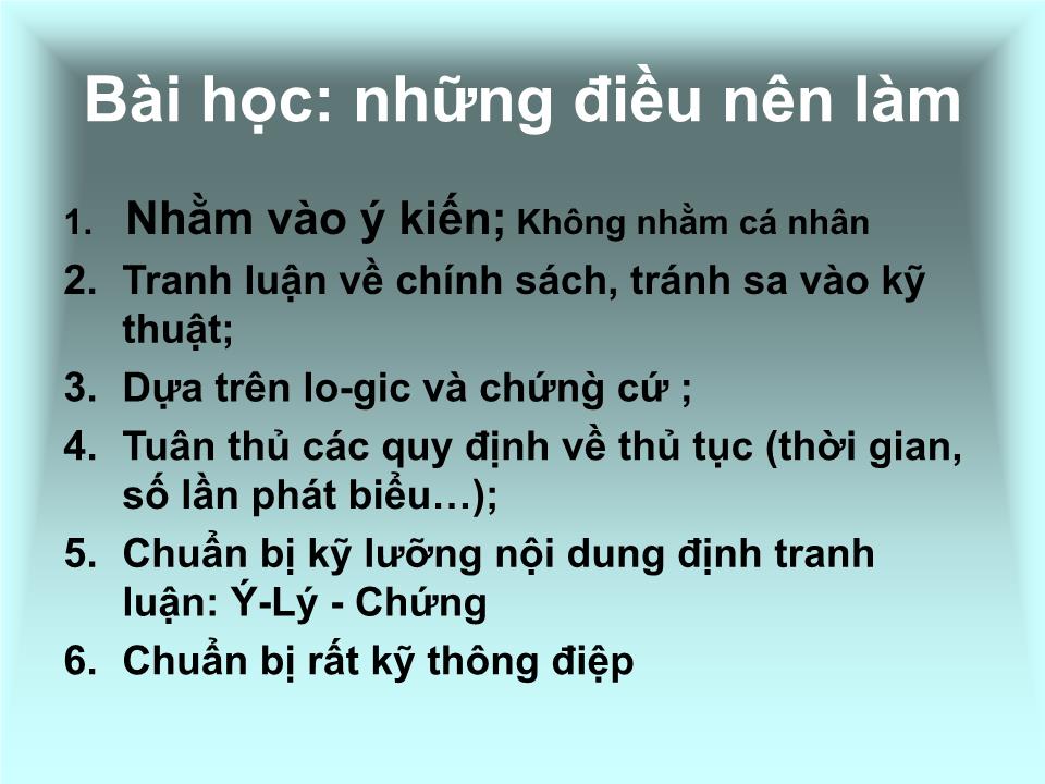 Bài học về kỹ năng tranh luận trang 6