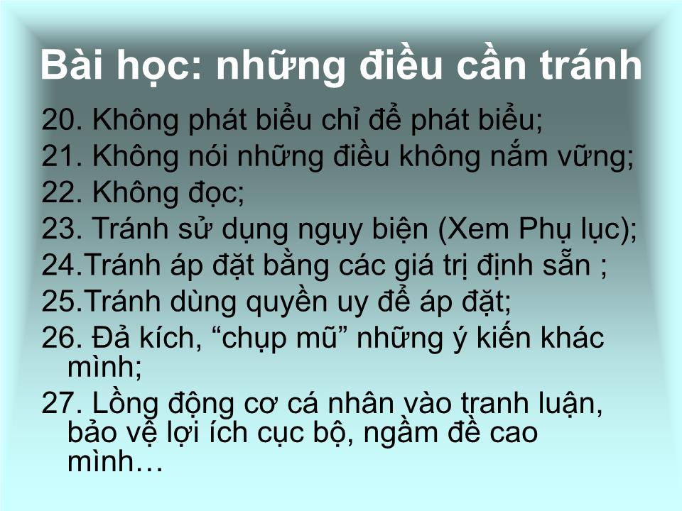 Bài học về kỹ năng tranh luận trang 9