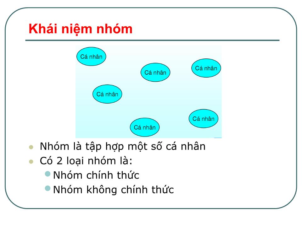 Bài giảng Kỹ năng làm việc nhóm - Chương 3: Xây dựng đội ngũ làm việc theo nhóm trang 8