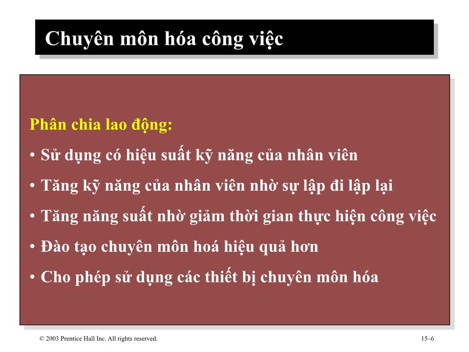 Bài giảng Hành vi tổ chức - Chương 10: Cơ cấu tổ chức trang 6