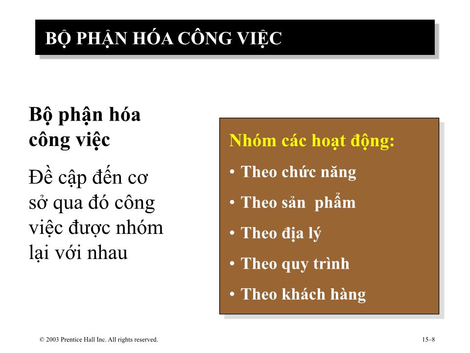 Bài giảng Hành vi tổ chức - Chương 10: Cơ cấu tổ chức trang 8