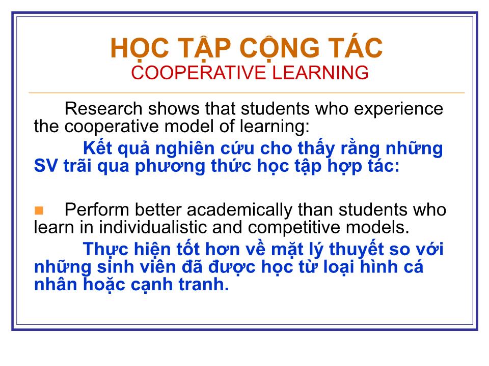 Bài giảng Học tập cộng tác Cooperative Learning trang 2