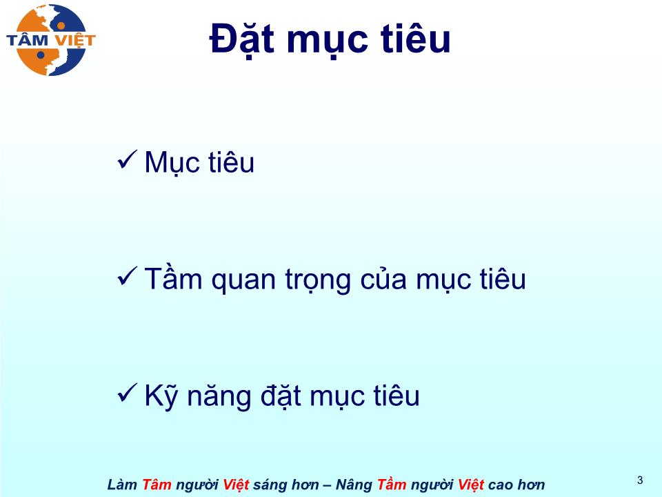 Bài giảng Kỹ năng đặt mục tiêu trang 3