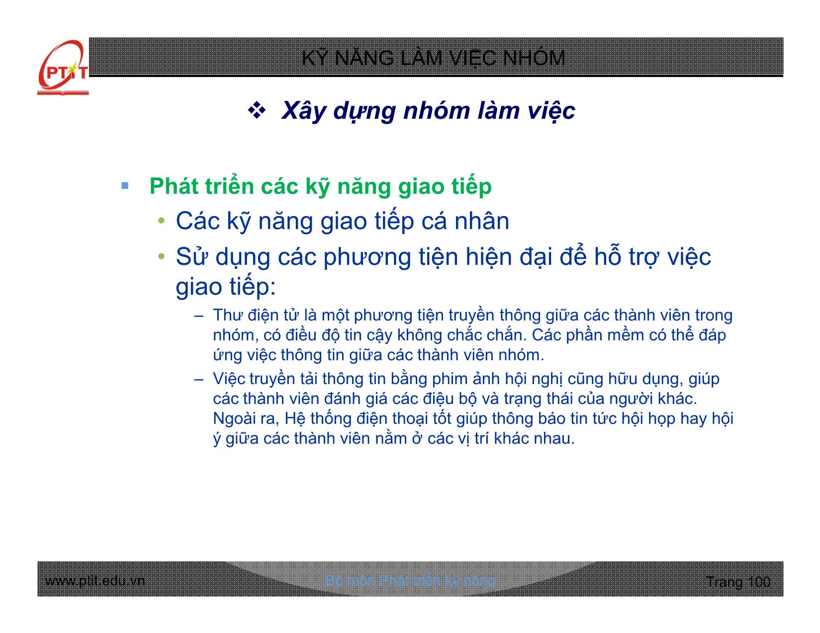 Bài giảng Kỹ năng làm việc nhóm - Chương 3: Kỹ năng lãnh đạo nhóm hiệu quả - Nguyễn Quang Hưng trang 8