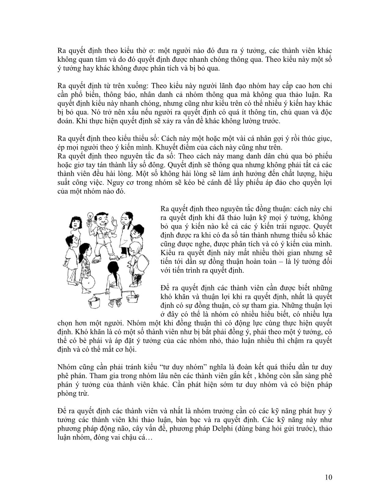 Giáo trình Kỹ năng làm việc nhóm (Phần 1) trang 10