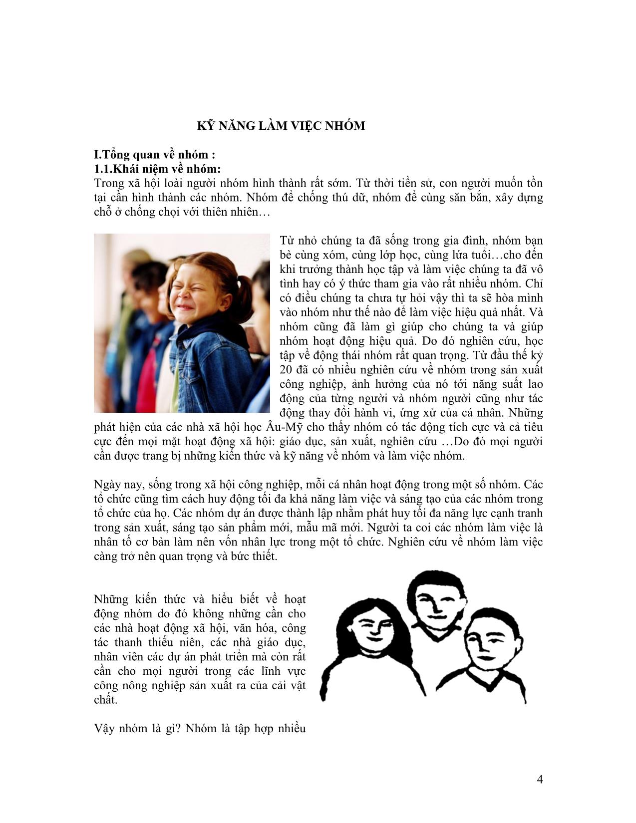 Giáo trình Kỹ năng làm việc nhóm (Phần 1) trang 4