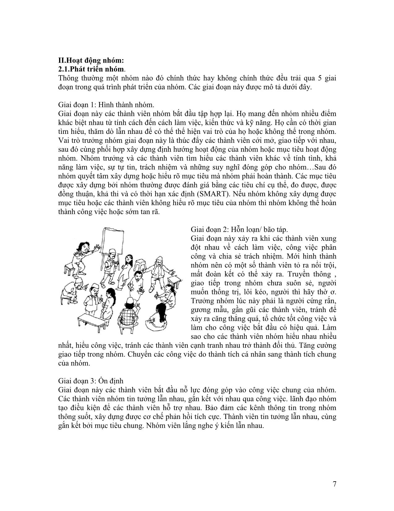 Giáo trình Kỹ năng làm việc nhóm (Phần 1) trang 7