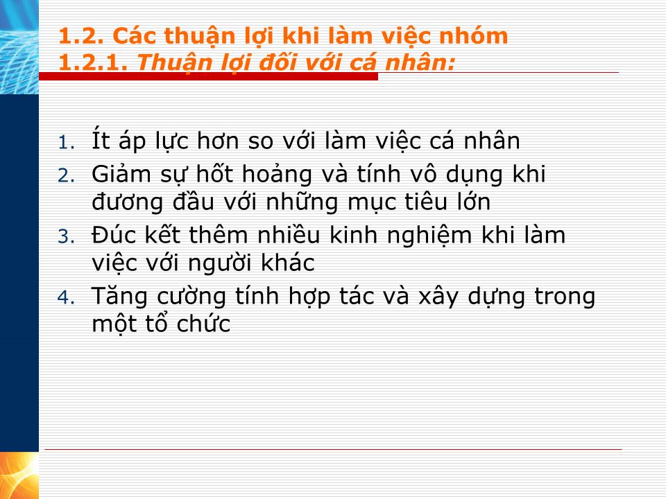 Bài giảng Kỹ năng làm việc nhóm - Nguyễn Thị Ngọc Hương trang 6