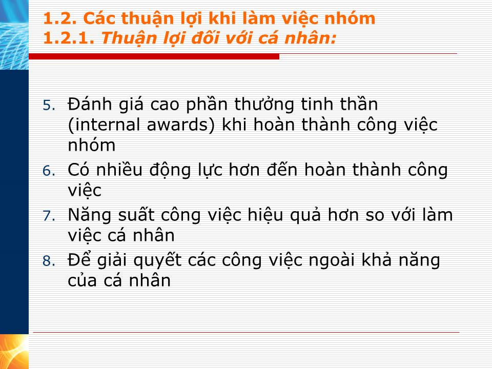 Bài giảng Kỹ năng làm việc nhóm - Nguyễn Thị Ngọc Hương trang 7