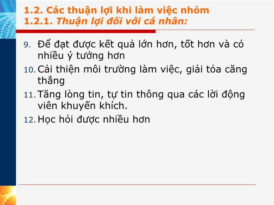 Bài giảng Kỹ năng làm việc nhóm - Nguyễn Thị Ngọc Hương trang 8