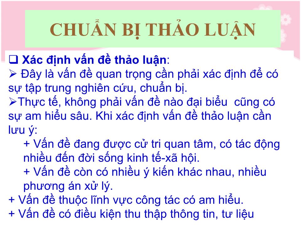 Bài giảng Kỹ năng thảo luận tại kỳ họp quốc hội trang 6